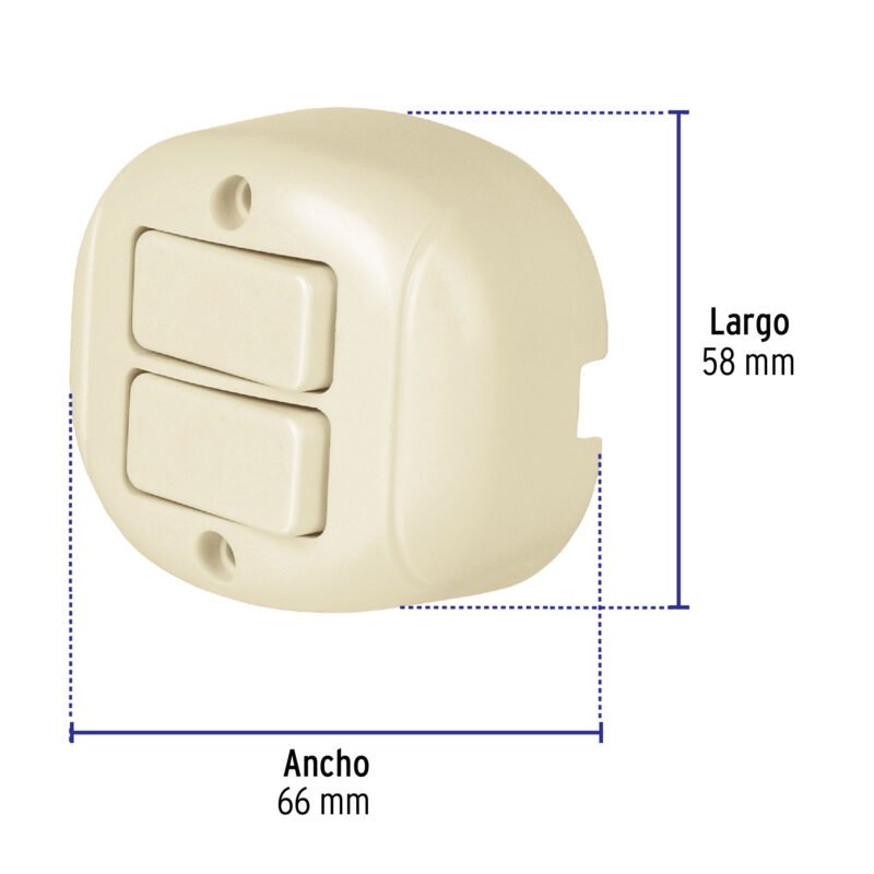 Código: 47355 Interruptor de sobreponer dúplex, Volteck APSO-D