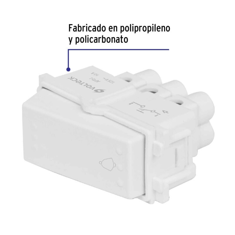 APTI-IBFC1.jpg Código: 48139 Interruptor para timbre, línea Italiana, color blanco APTI-IB