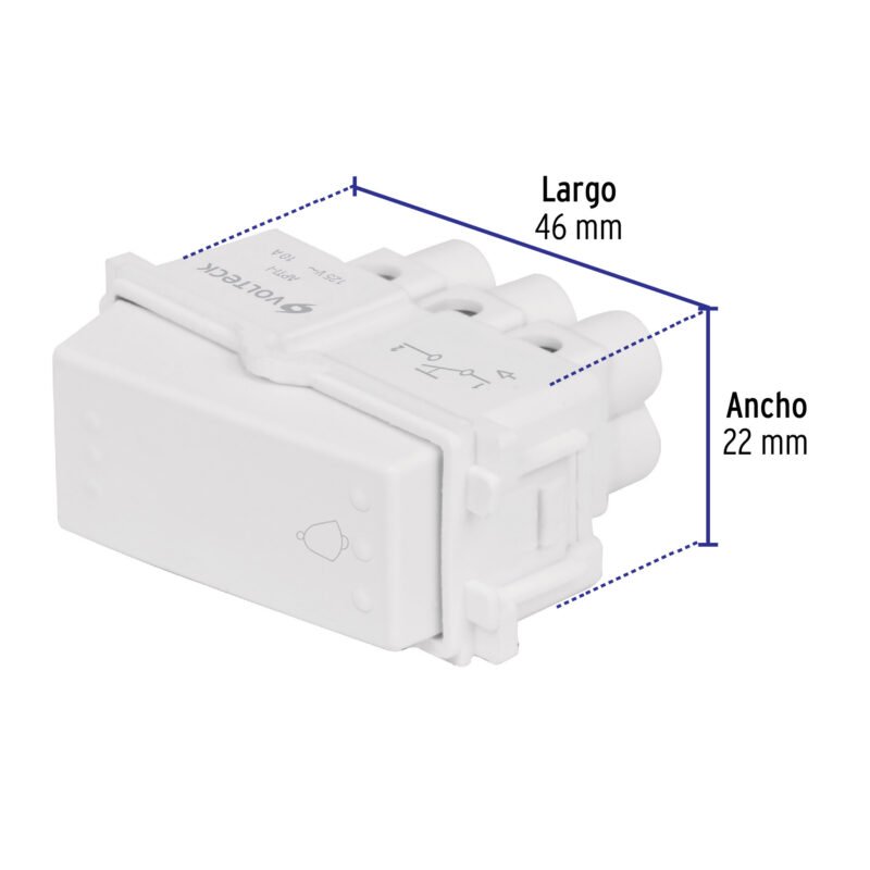 APTI-IBFC2.jpg Código: 48139 Interruptor para timbre, línea Italiana, color blanco APTI-IB