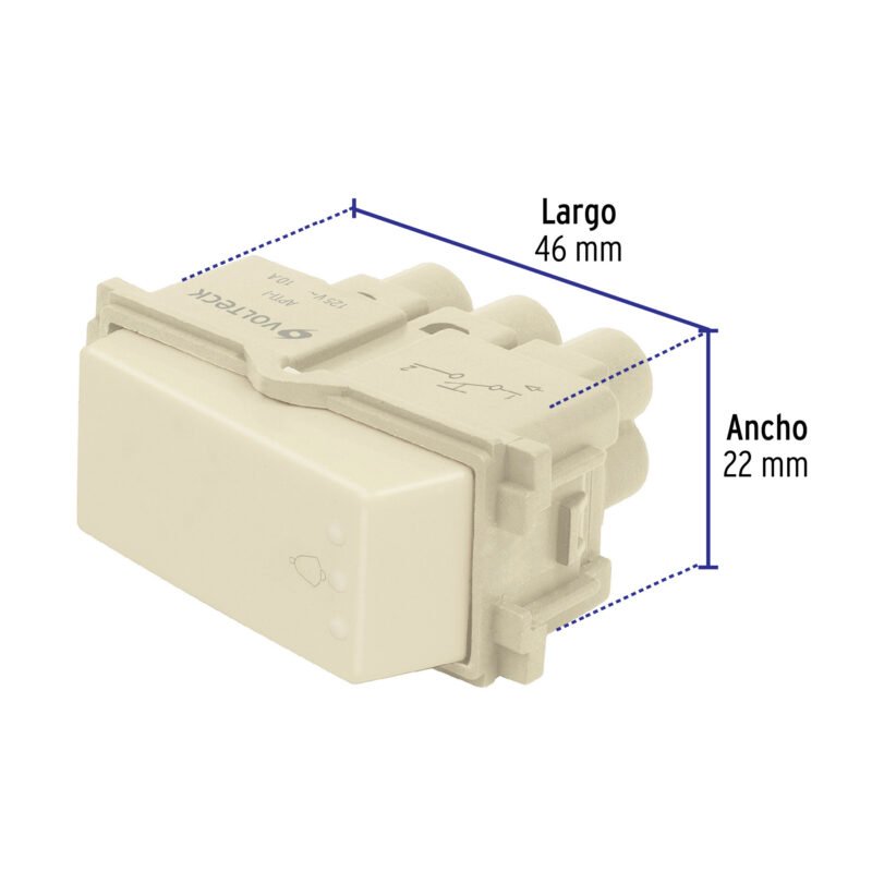 APTI-IFC2.jpg Código: 48099 Interruptor para timbre, línea Italiana, color marfil APTI-I
