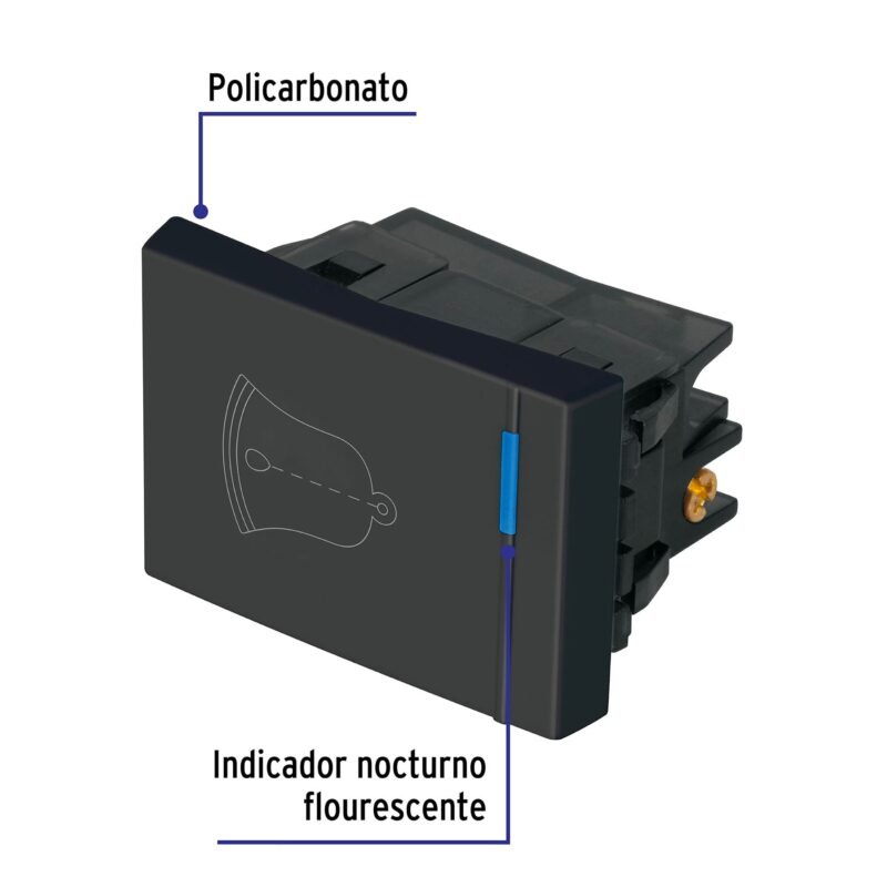 Código: 47993 Interruptor para timbre, 1.5 módulos, línea Española, negro APTI15-EN
