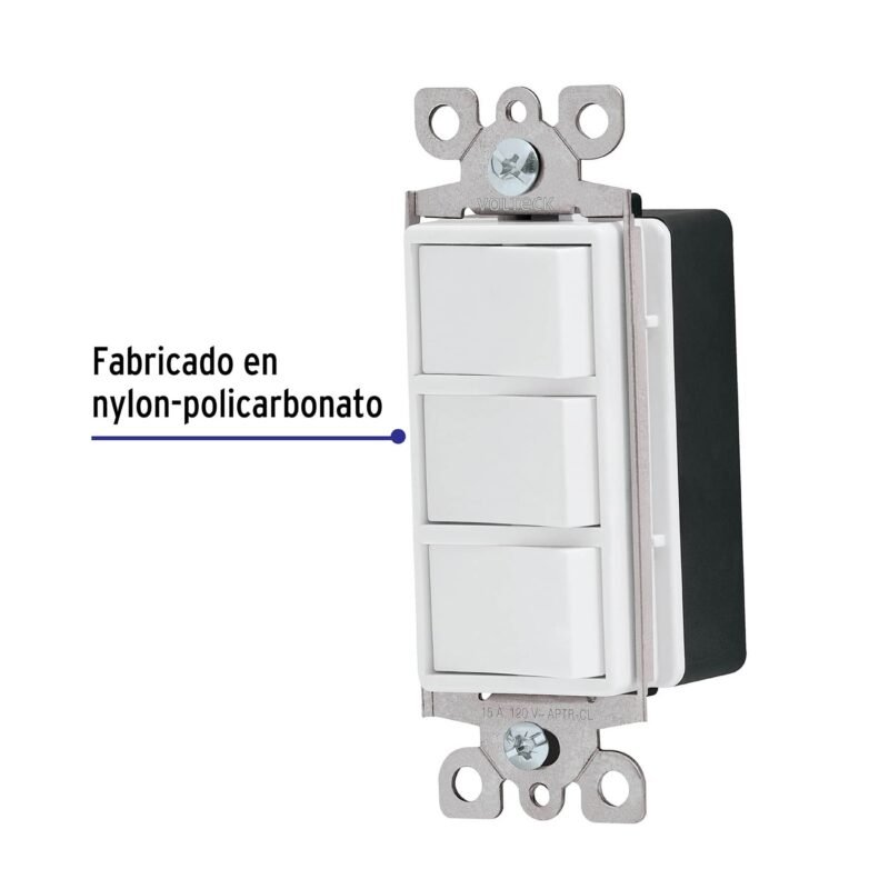Código: 46007 Interruptor triple, línea Classic, Volteck APTR-CL