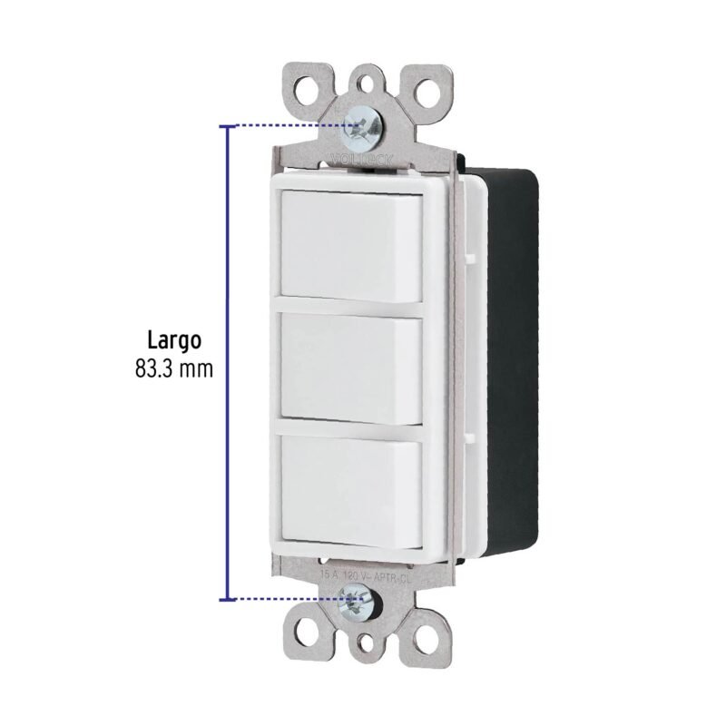 Código: 46007 Interruptor triple, línea Classic, Volteck APTR-CL