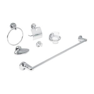 Código: 49395 Juego de 6 accesorios para baño metálicos, Foset Aqua AQA-4000