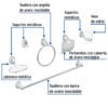 Código: 48341 Juego de 6 accesorios p/baño cromo chapetón ovalado, Aqua AQA-4003