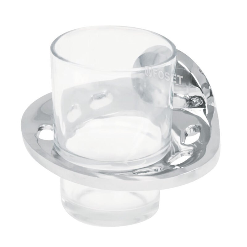 AQA-71.jpg Código: 49398 Portavaso cepillero metálico con vaso de vidrio, Foset Aqua AQA-71