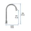 Código: 49790 Cuello tipo bar para mezcladora de lavabo, cromo, Aqua AQCR-60