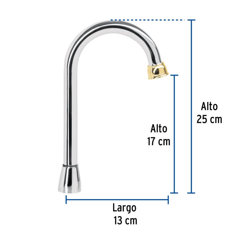 Código: 46723 Cuello tipo bar para mezcladora de lavabo, cromo-oro, Aqua AQCR-60G