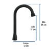 Código: 46725 Cuello tipo bar para mezcladora de lavabo, negro mate, Aqua AQCR-60M