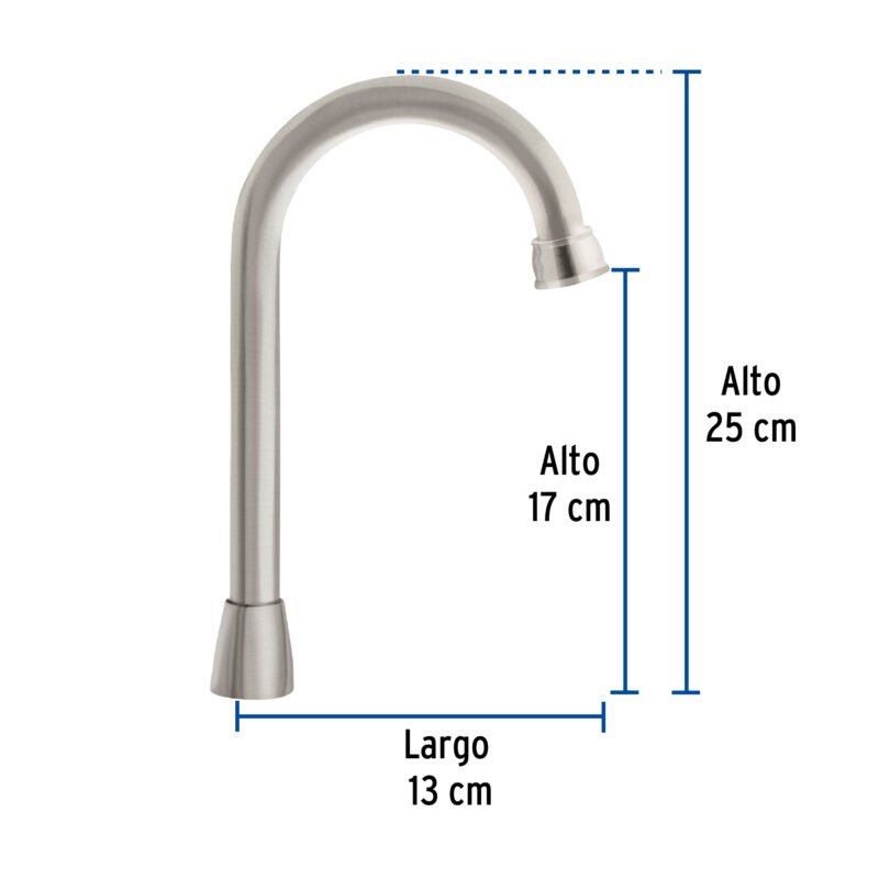 Código: 46724 Cuello tipo bar para mezcladora de lavabo, satín, Aqua AQCR-60N