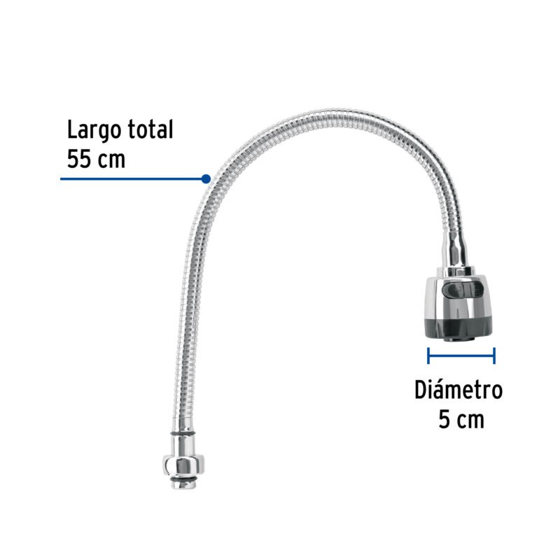 AQCR-81FC1.jpg Código: 49821 Cuello flexible para mezcladora de fregadero, cromo, Aqua AQCR-81