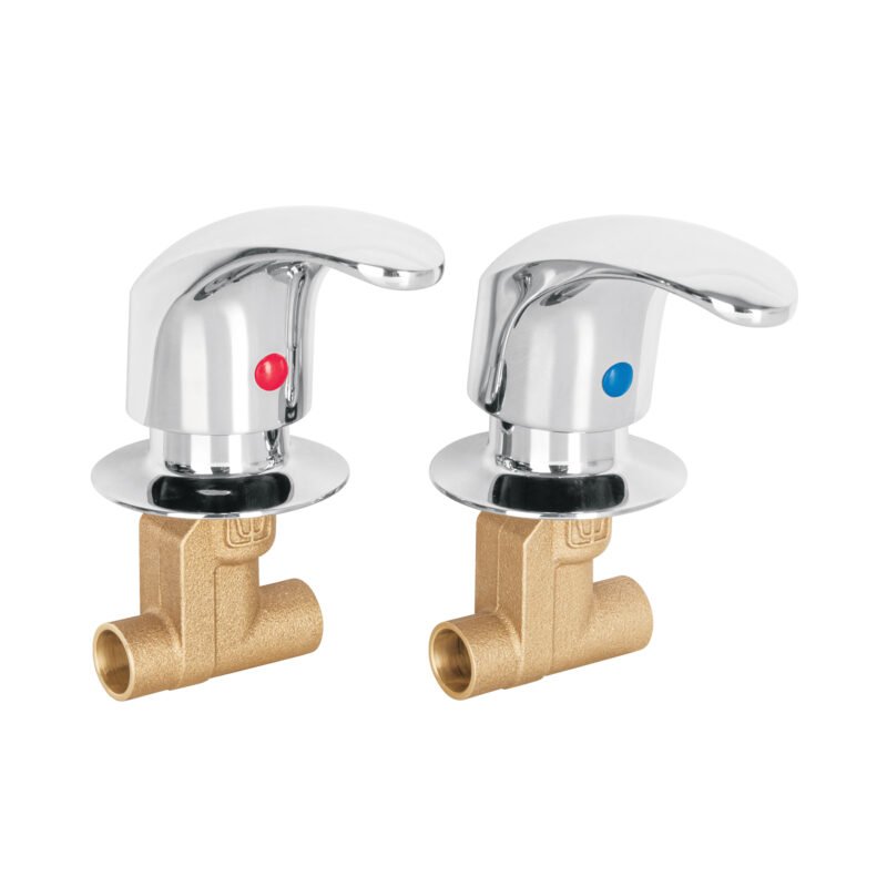 Código: 49799 Juego llaves empotrar soldables, palanca, AQUA AQE-662