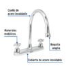 Código: 49686 Mezcladora fregadero 8' cromo, cuello largo, cruceta, AQUA AQF-81