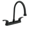 Código: 45625 Mezcladora fregadero 8' negro, cuello largo, palanca, AQUA AQF-82M