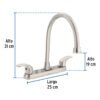 Código: 45624 Mezcladora fregadero 8' satín, cuello largo, palanca, AQUA AQF-82N