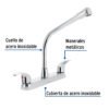 Código: 45627 Mezcladora fregadero 8' cromo, cuello cobra, palanca, AQUA AQF-90
