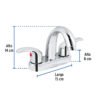 Código: 49693 Mezcladora lavabo 4' cromo, nariz curva, palanca, AQUA AQM-52
