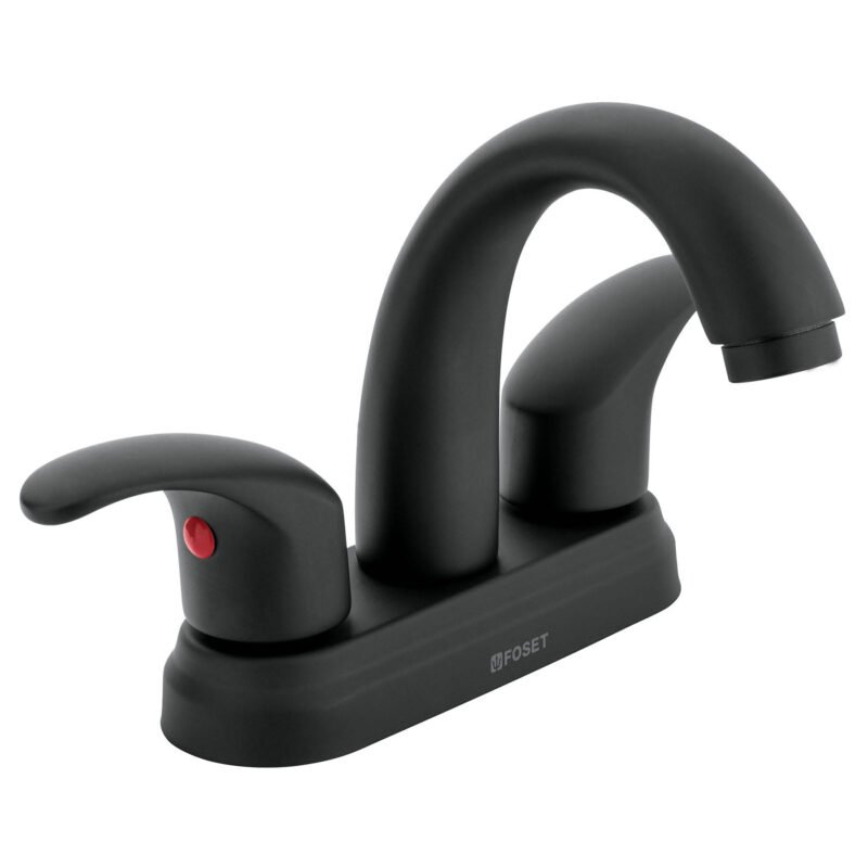 AQM-52M.jpg Código: 45357 Mezcladora lavabo 4' negro, nariz curva, palanca, AQUA AQM-52M