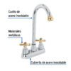 Código: 45621 Mezcladora lavabo 4' cromo-oro, tipo bar, cruceta, AQUA AQM-61G