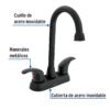 Código: 45623 Mezcladora lavabo 4' negro, tipo bar, palanca, AQUA AQM-62M