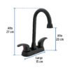 Código: 45623 Mezcladora lavabo 4' negro, tipo bar, palanca, AQUA AQM-62M