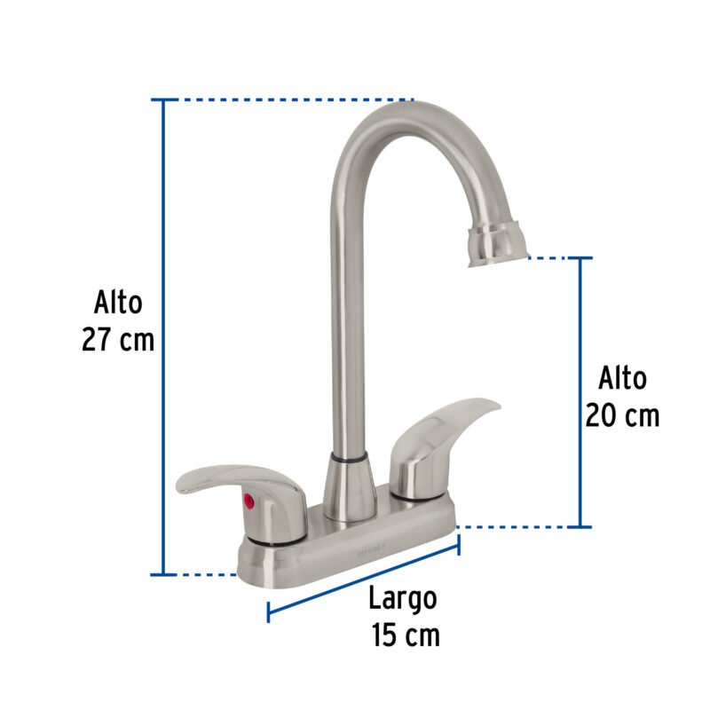 AQM-62NFC2.jpg Código: 45622 Mezcladora lavabo 4' satín, tipo bar, palanca, AQUA AQM-62N