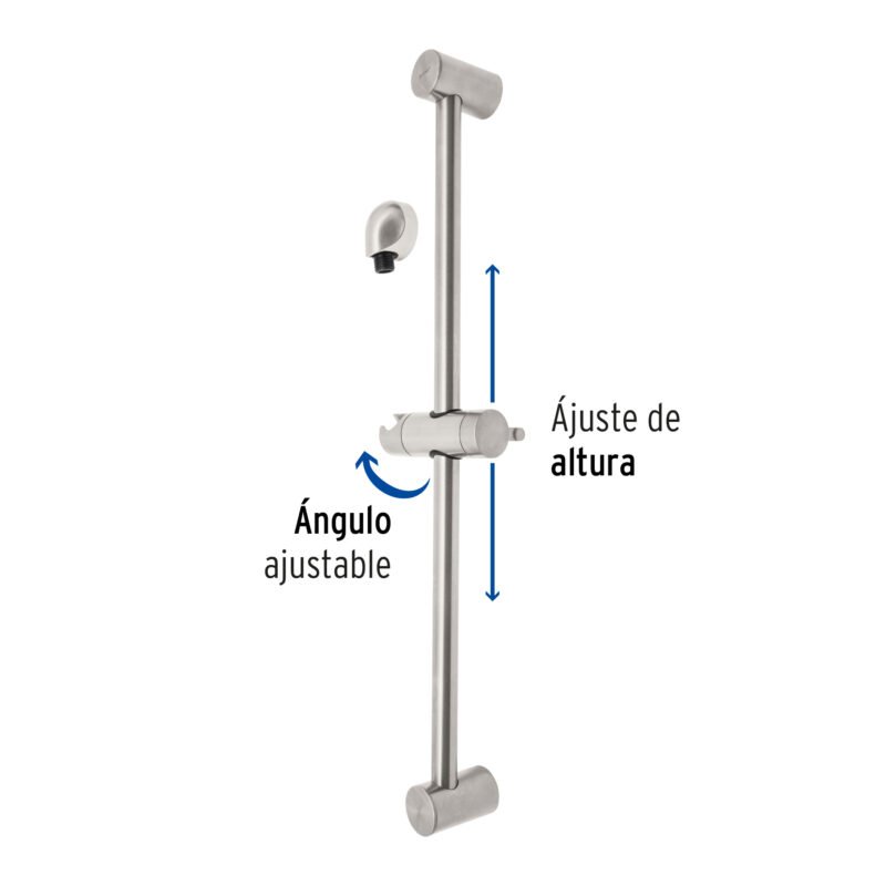 Código: 45091 Barra mural con codo, satín, Foset Riviera AR-02N