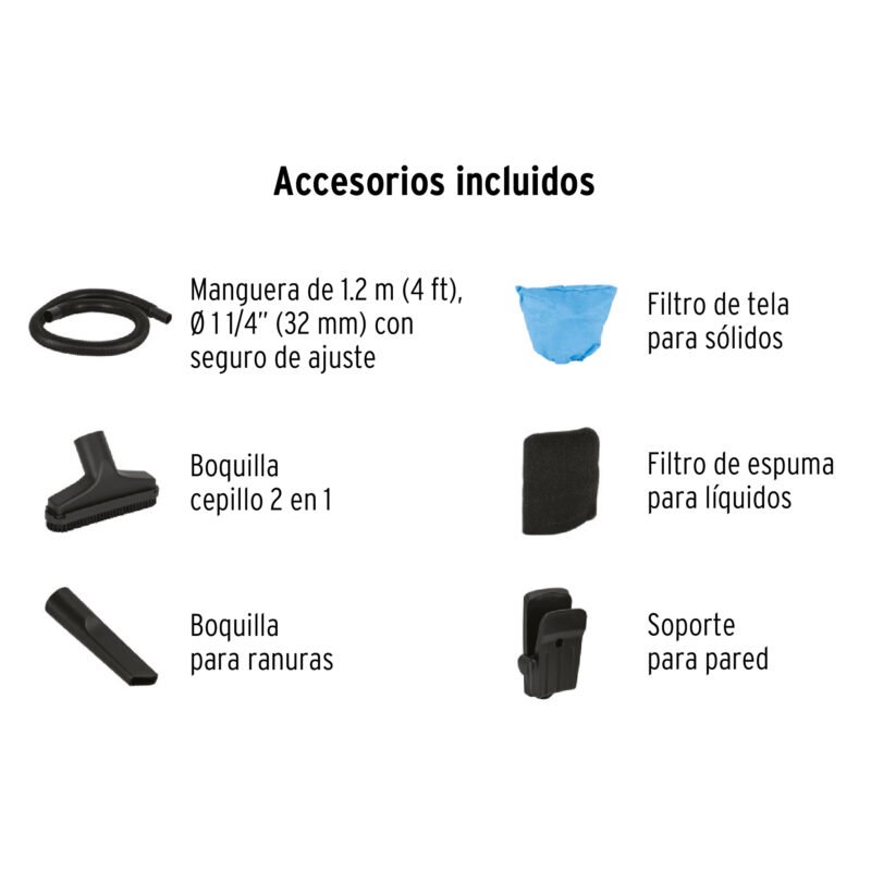 Código: 12091 Aspiradora de sólidos y líquidos, 3 gal, plástica, Truper ASP-03