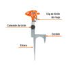 Código: 10323 Aspersor metálico 14' dos vías, reforzado, estaca de escalón ASP-11R