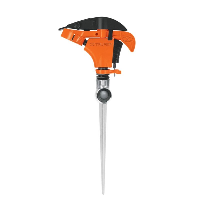 ASP-P11.jpg Código: 10336 Aspersor plástico 11', una vía, estaca metálica, Truper ASP-P11
