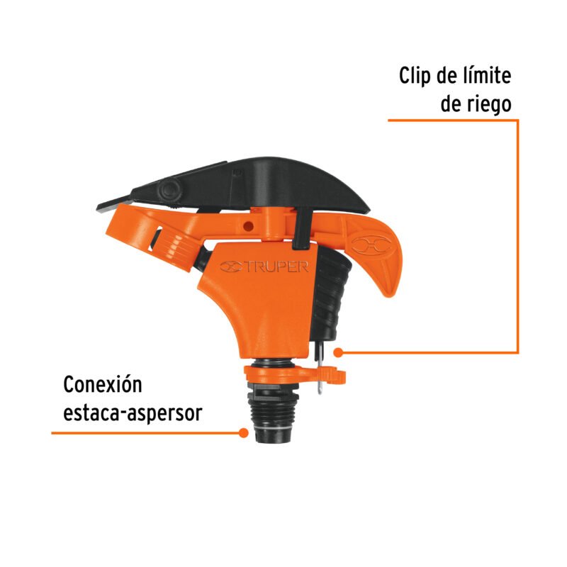 ASP-PFC1.jpg Código: 10333 Aspersor plástico cabeza sola, Truper ASP-P
