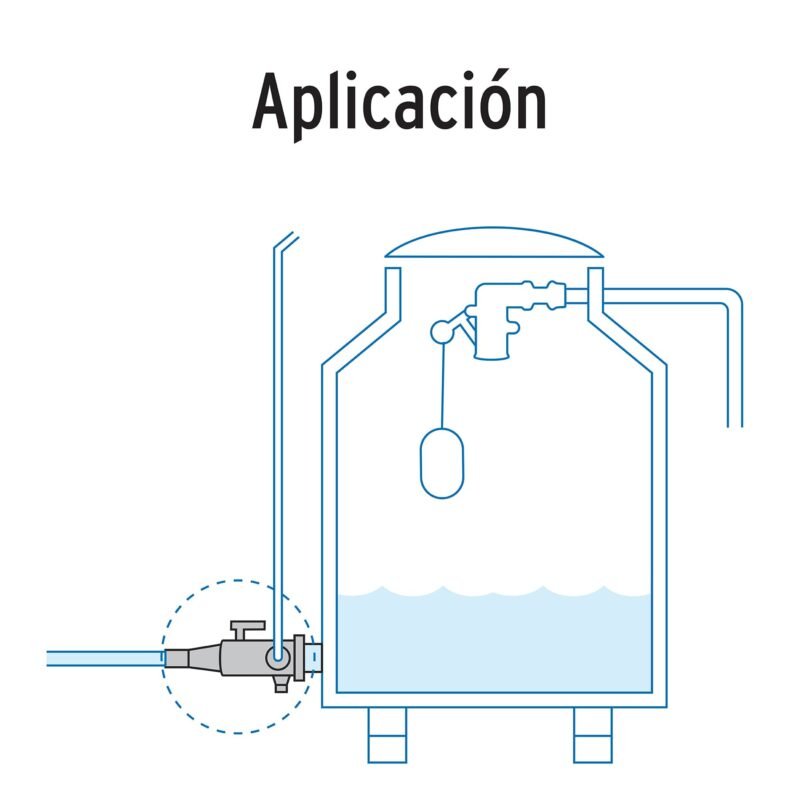 ATIN-001FC2.jpg Código: 48081 Multiconector polipropileno para tinaco, con válvula, FOSET ATIN-001