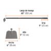 Código: 10559 Azadón jardinero, mango fibra de vidrio de 60', TRUPER ATJ-F