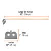Código: 10565 Azadón mezclero, cabeza forjada 10', mango de 60', TRUPER ATM