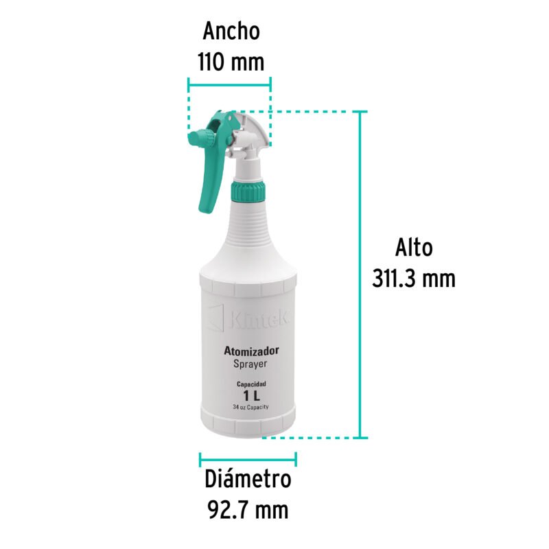 ATO-100FC2.jpg Código: 55938 Atomizador de 1 litro, KLINTEK ATO-100