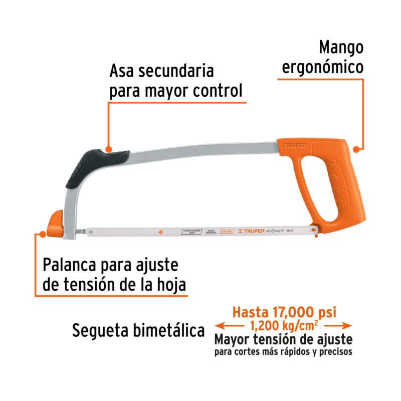 ATT-12FC1.jpg Código: 10234 Arco 12' profesional tubular de acero para segueta, Truper ATT-12