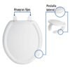 Código: 49902 Asiento redondo ligero con tapa para WC, blanco, FOSET BASIC AWC-35B