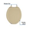 Código: 40244 Asiento redondo ligero con tapa para WC, beige, FOSET BASIC AWC-35C