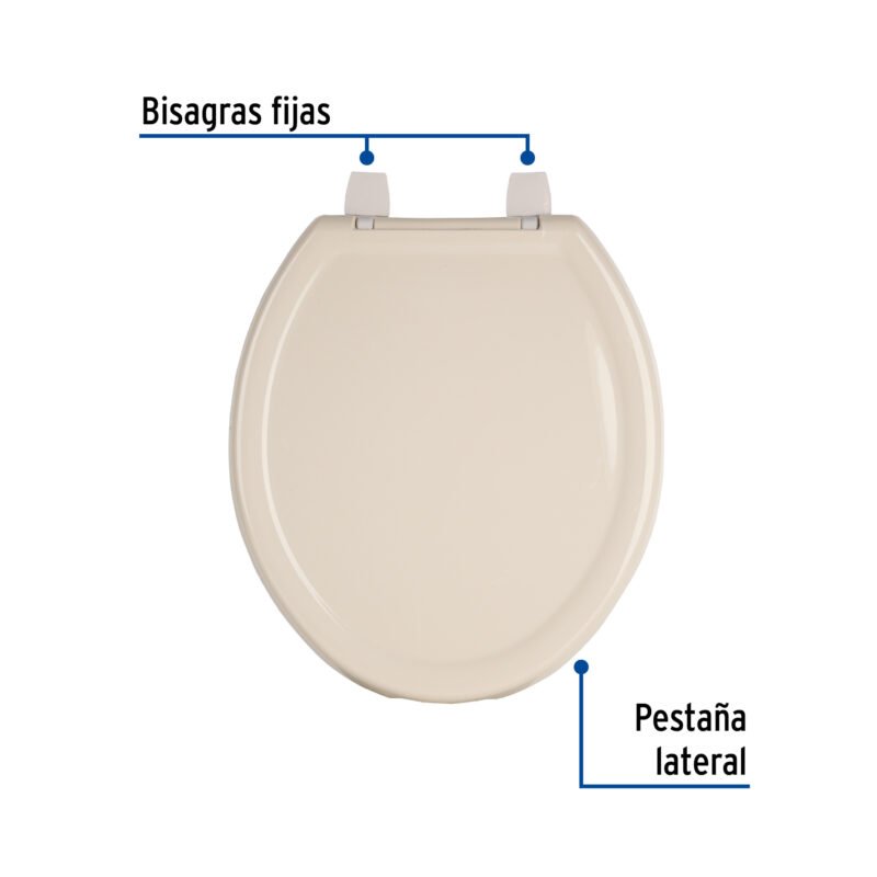AWC-35HFC1.jpg Código: 40242 Asiento redondo ligero con tapa para WC, hueso, FOSET BASIC AWC-35H