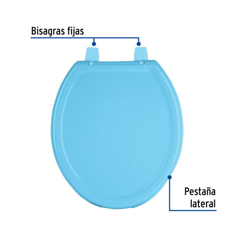 AWC-35ZFC1.jpg Código: 40243 Asiento redondo ligero con tapa para WC, azul, FOSET BASIC AWC-35Z