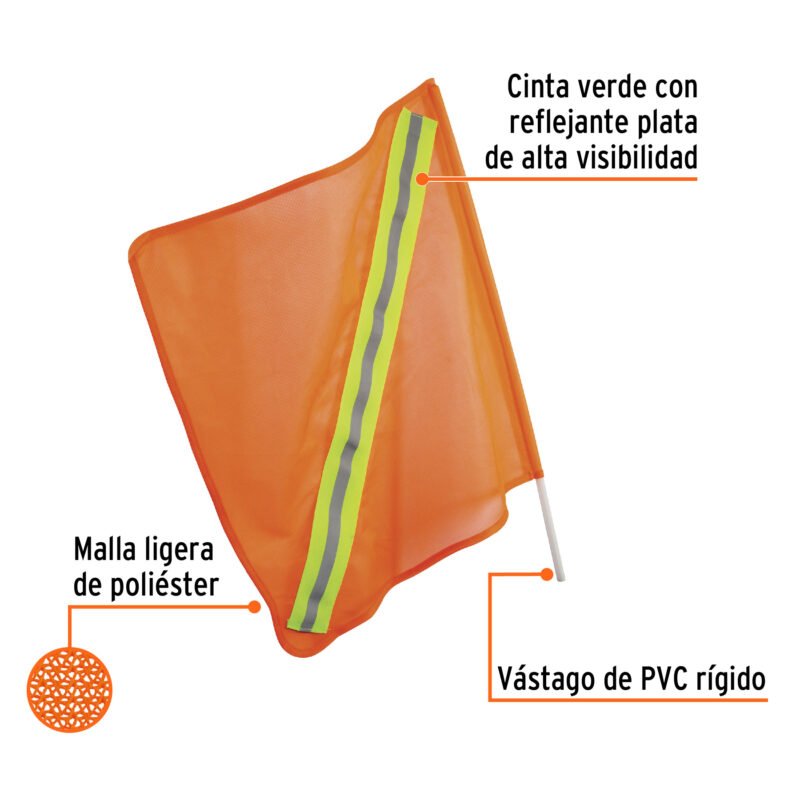 BA-NRFC1.jpg Código: 13119 Banderola vial con reflejante, Truper BA-NR