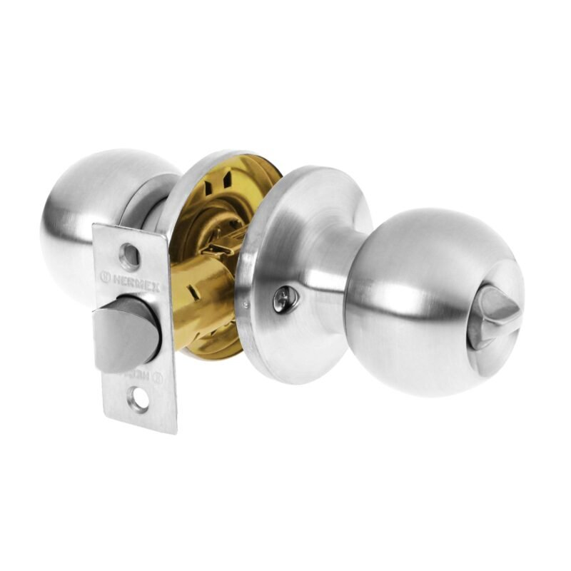 BALT-CM-BP.jpg Código: 23663 Cerradura tipo esfera, tubular, baño, cromo, HERMEX BASIC BALT-CM-BP
