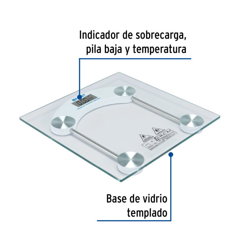 BASC-180TFC1.jpg Código: 48526 Báscula digital 180kg para baño, Foset BASC-180T