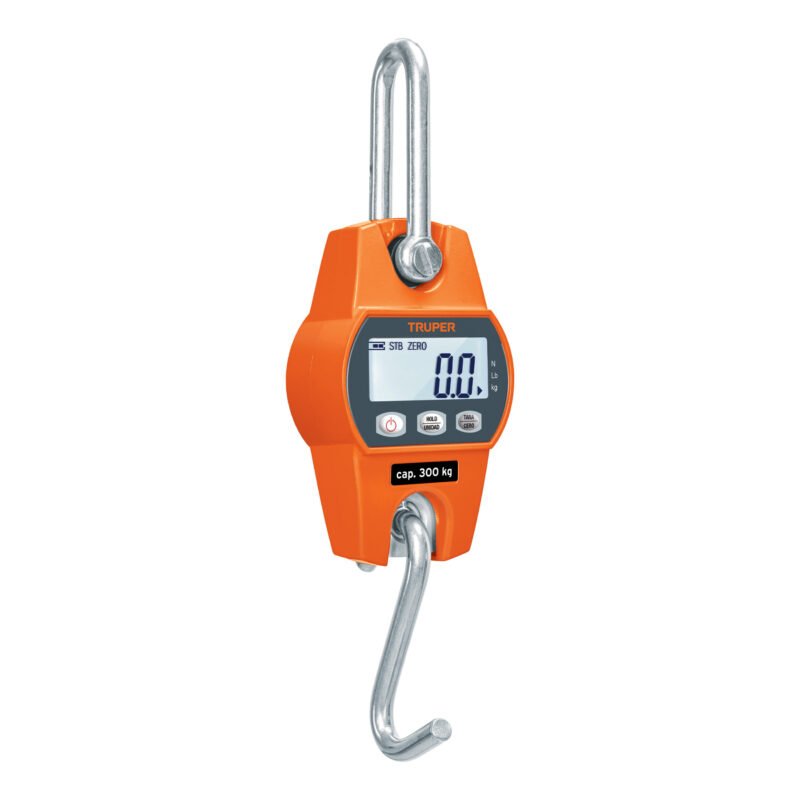 BASE-300C.jpg Código: 100788 Báscula electrónica colgante, de pilas, 300 kg, Truper BASE-300C