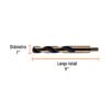 Código: 11176 Broca HSS 1' Trugold para metal, Truper Expert BAV-1