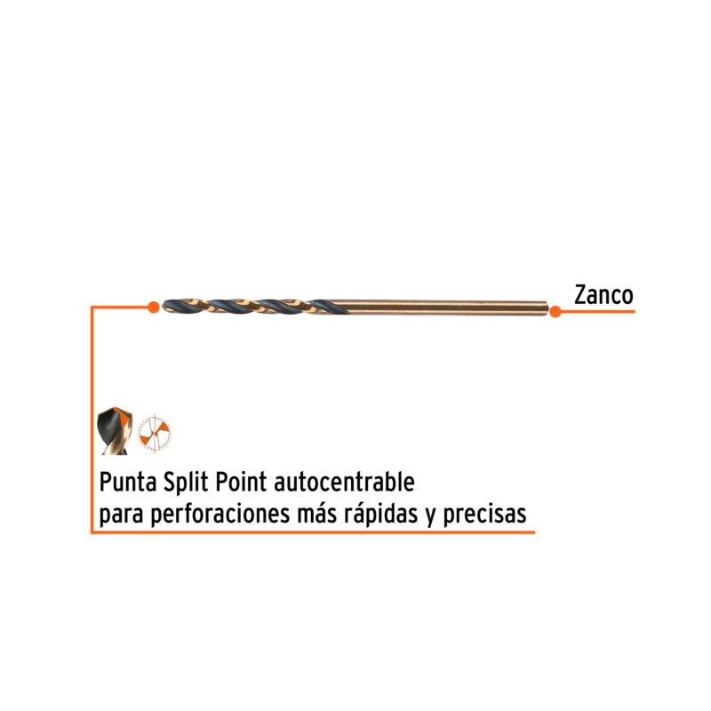 BAV-20FC1.jpg Código: 14124 Broca HSS 2.0 mm Trugold para metal, Truper Expert BAV-20