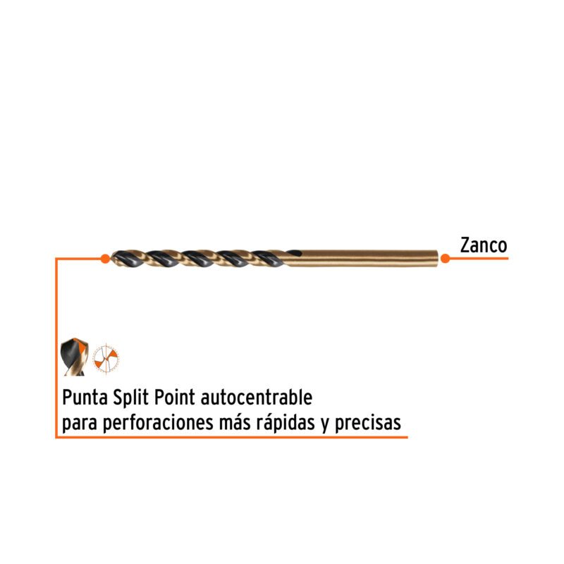 BAV-40FC1.jpg Código: 14132 Broca HSS 4.0 mm Trugold para metal, Truper Expert BAV-40