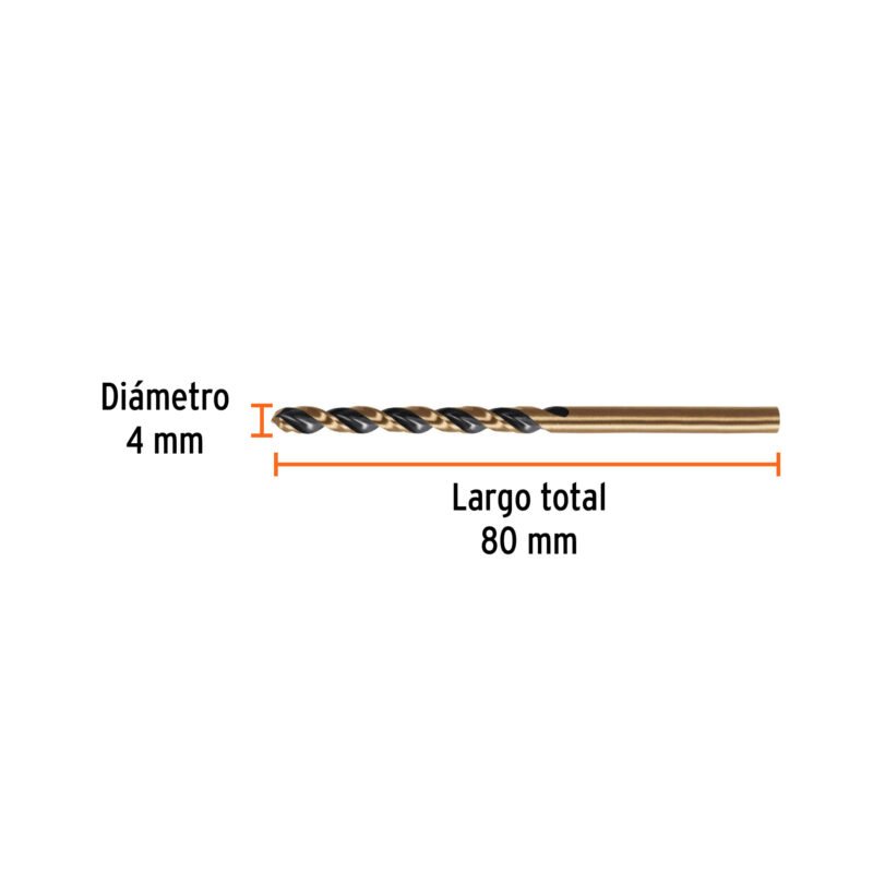 BAV-40FC2.jpg Código: 14132 Broca HSS 4.0 mm Trugold para metal, Truper Expert BAV-40
