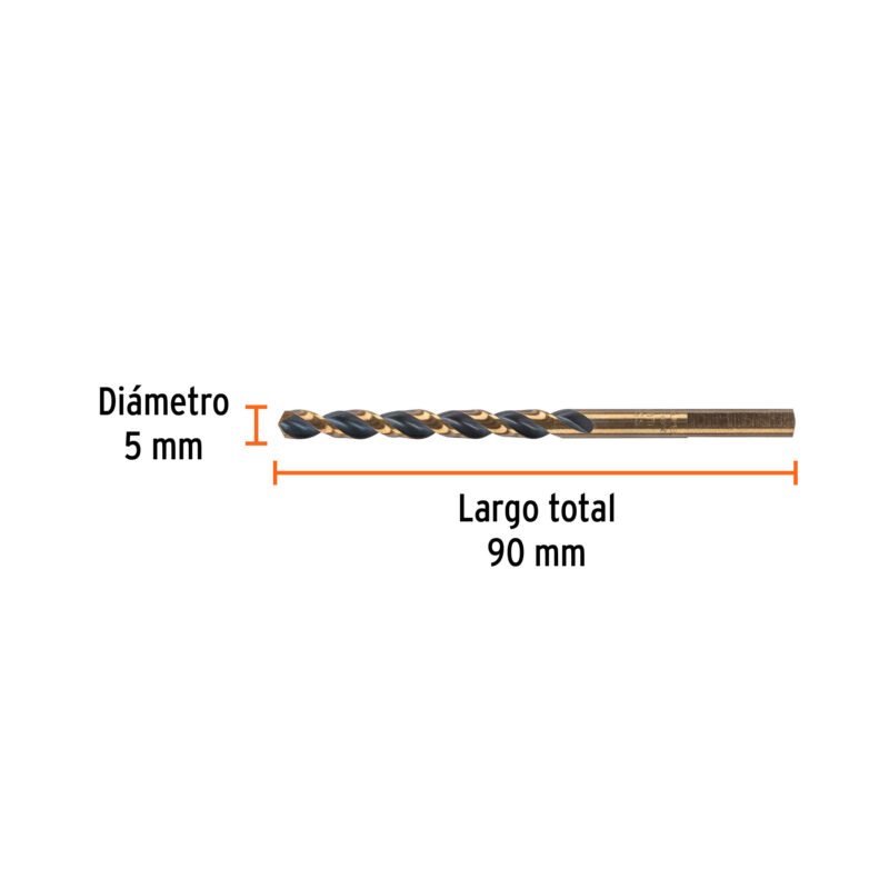 BAV-50FC2.jpg Código: 14147 Broca HSS 5.0 mm Trugold para metal, Truper Expert BAV-50