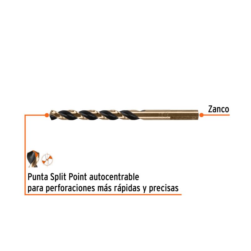 BAV-80FC1.jpg Código: 14178 Broca HSS 8.0 mm Trugold para metal, Truper Expert BAV-80